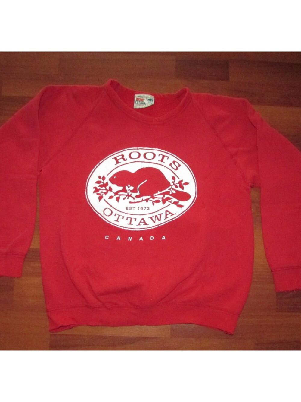 Vintage ROOTS Red Heavy Sweatshirt - Large
